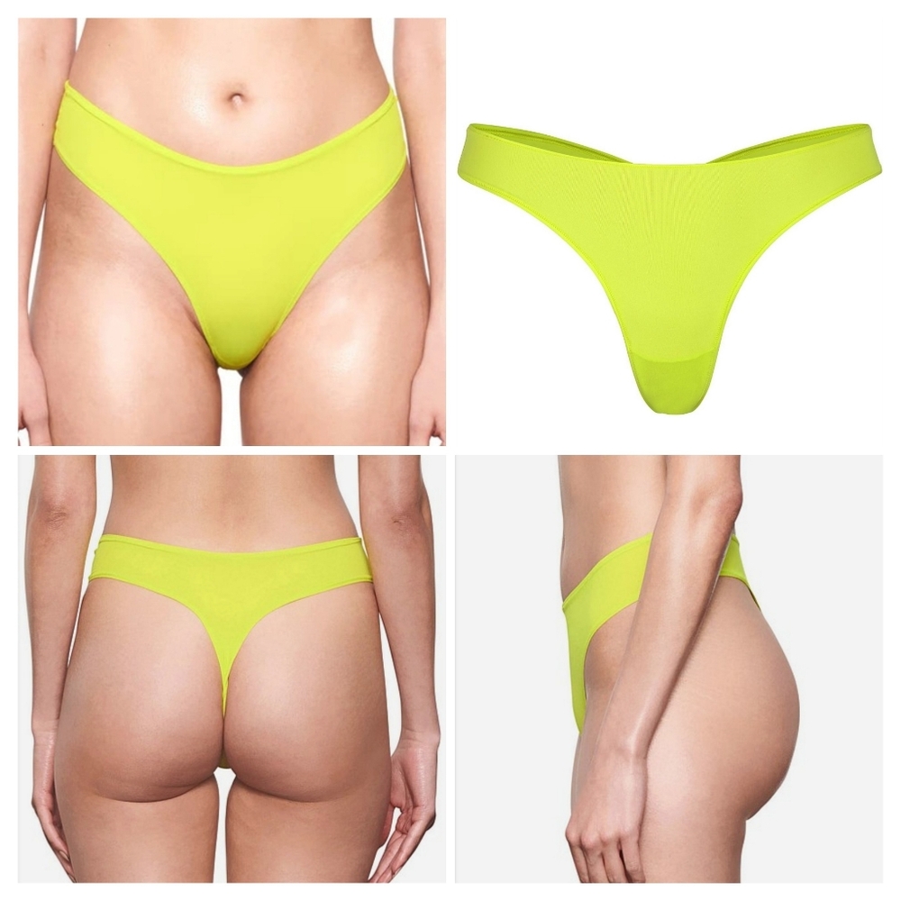 SKIMS FITS EVERYBODY THONG XXS/ NEON LIME/ NWT